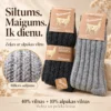 Melnas un pelēkas zeķes ar alpakas vilnu oriģinālajā iepakojum