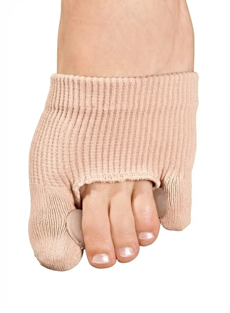 Auduma Valgus Pro korektors lielajam kājas pirkstam ar gēla sadalītāju un aizsargājošu spilventiņu.